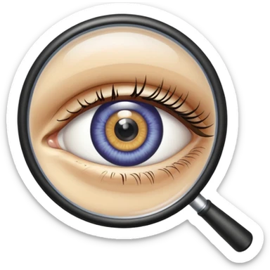 magnifying glass with eye sticker
