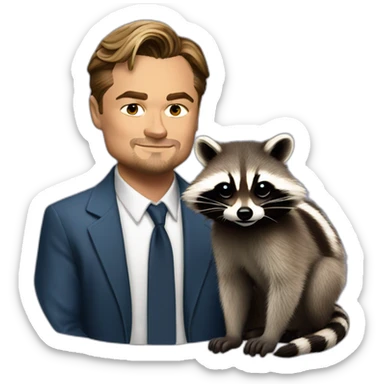 leonardo dicaprio with racoon sticker