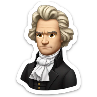 beethoven with earrings sticker