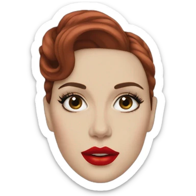 Lana Del Rey with red lips sticker