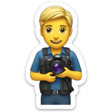 TV reporter with videocamera sticker