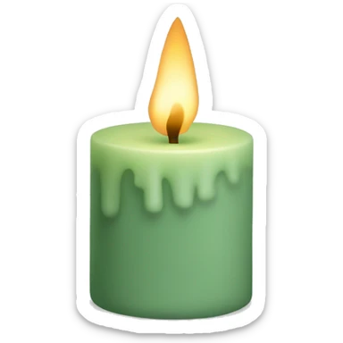 Sage green candle sticker