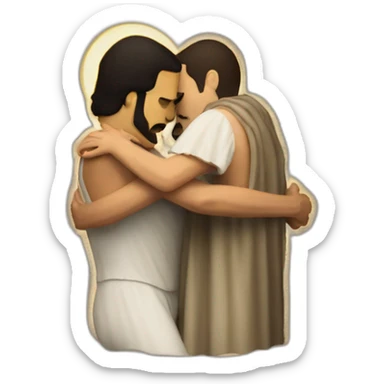 freddy mercury hugging  jesus sticker
