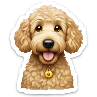 Golden doodle with Mickey Mouse ears  sticker