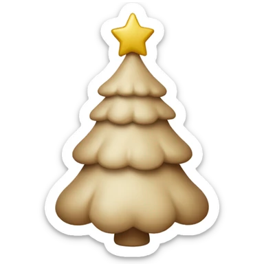 beige christmas tree toy sticker