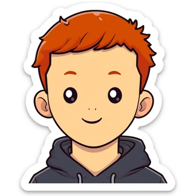 Ron Weasley wizard boy with ginger hair and freckles sticker