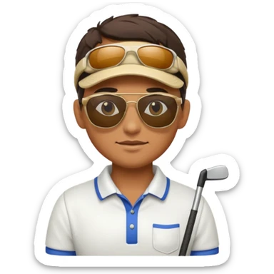 Golfer with sunglasses sticker