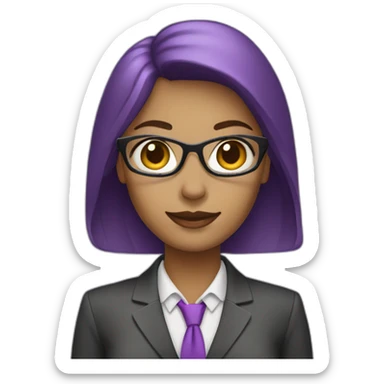 business woman purple icon sticker