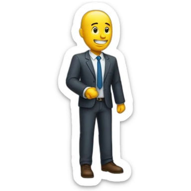 offfice employe shakings hands to boss sticker