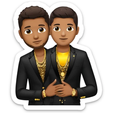 Usher with dark brown hair, black sequin suit jacket, shirtless with necklace sticker