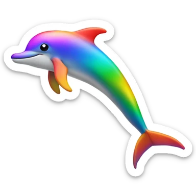 Beautiful rainbow dolphin sticker