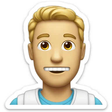 Homme avec un appareil dentaire sticker