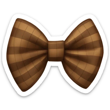 brown plaid bow sticker
