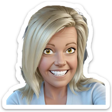 blonde girl smiling in car sticker