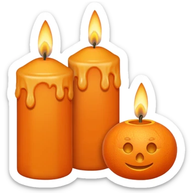 orange candle sticker