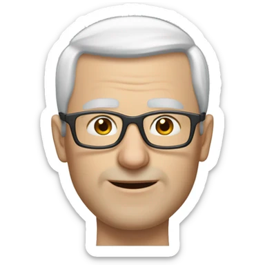 Ján Čarnogurský, bald man with gray hair and glasses sticker