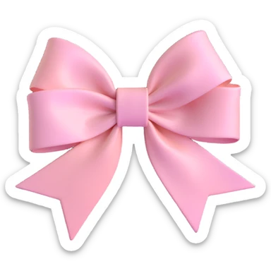 preppy pink bow, pastel pink, neat ribbon, subtle shine sticker