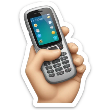 Telefono motorola con numeros en la mano sticker