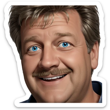 smiling man with blue eyes sticker