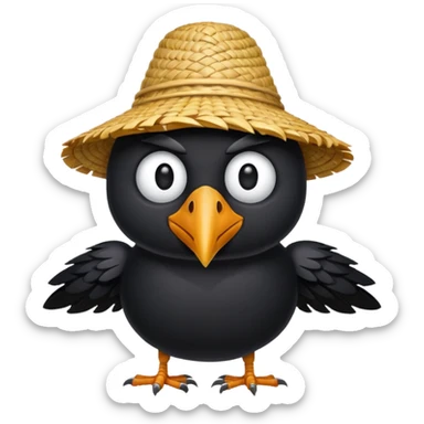 straw crow sticker