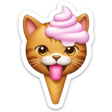 Cat wirh a ice cream sticker