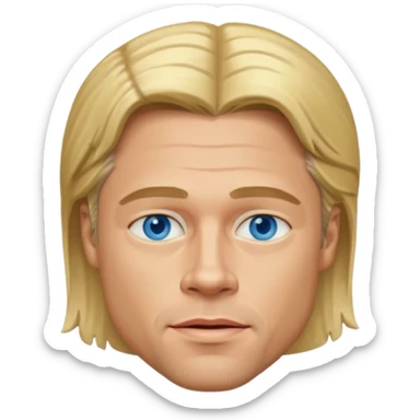 brad pitt blond hair sticker