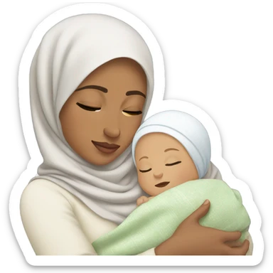 muslim white wife with sleeping baby sticker