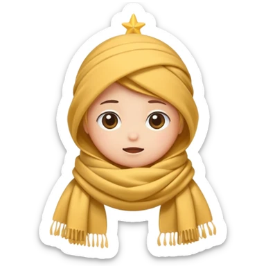 tiny star wrapped in scarf shivering cute sticker