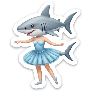 A shark that dances in a ballet dress sticker