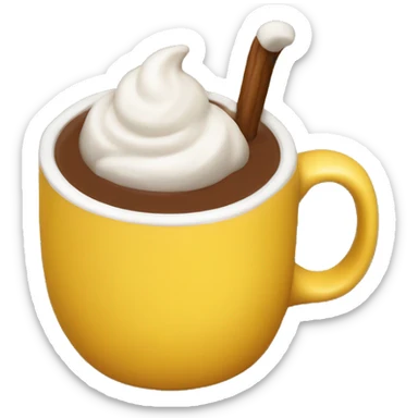 hot coco, yellow mug sticker