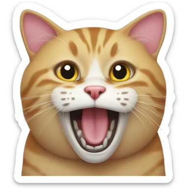 Cat with mouth open sticker