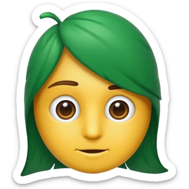 grüne feder ohne gesicht sticker