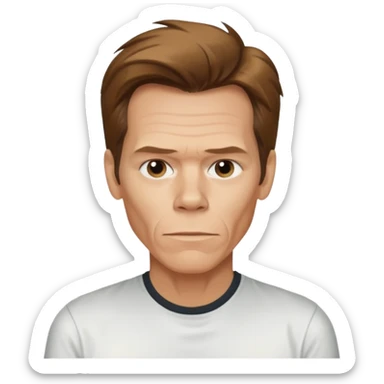 kevin-bacon cartoon wearing shirt sticker