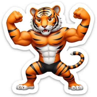 Tiger flexing sticker