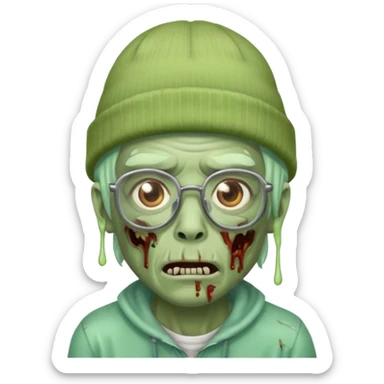 Hazme un zombie con gafas y un gorro de drip sticker