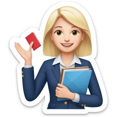 make her happy. she got accepted from her interview. now she is verry happy and confident. wearing interview clothes again. she is SMILING BIG. she is holding her cv to the sky, from happiness sticker