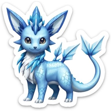 Snowy Flakey Scaly Vaporeon-Glaceon-Suicune-Amaura-Dialga-fusion sticker
