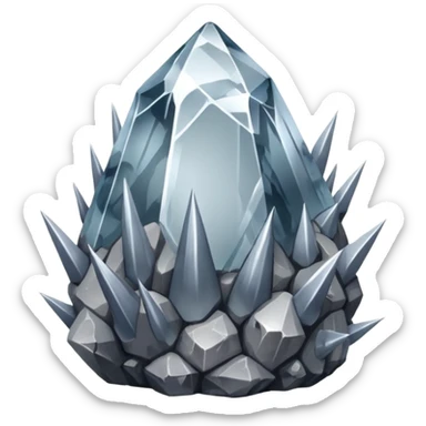 quartz rock mineral with spikes sticker
