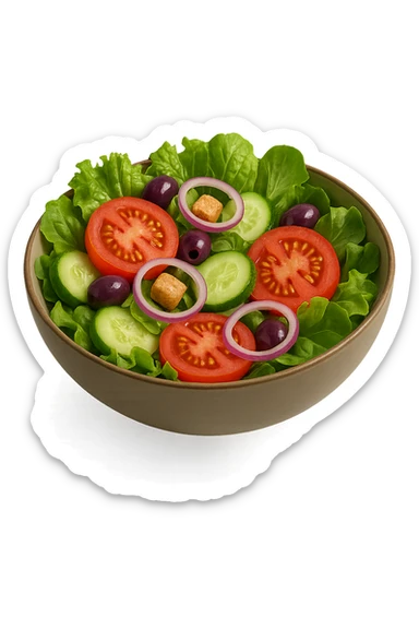 bowl di insalata 3d che fluttua in aria, iperrealistica 4k sticker