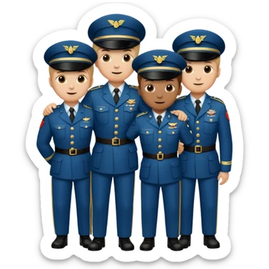 Soldados dando un abrazo de fraternidad sticker