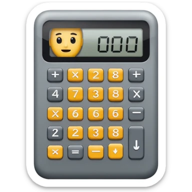 Calculator with face sticker