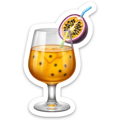 passionfruit & mango cordial in glass sticker