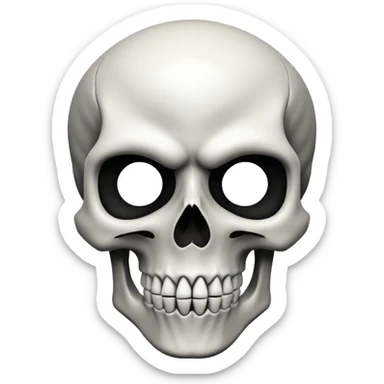 The image shows a stylized skull graphic with an angular and aggressive design. sticker