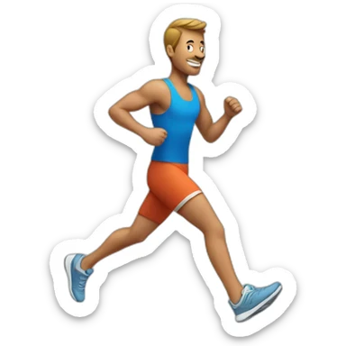 jogging man sticker