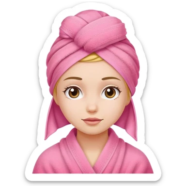 Girl with a pink towel on her head sticker