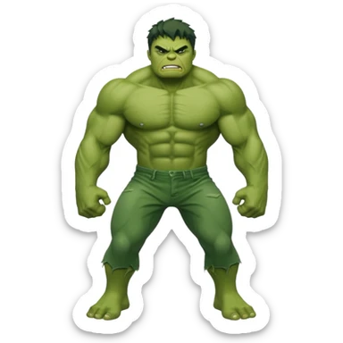 Hulk, muscular green superhero sticker
