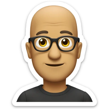 bald minion, black glasses, no beard sticker