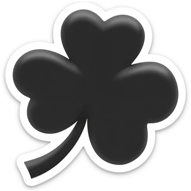 Five leaf clover with black colour sticker