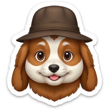 Dog wearing hat sticker