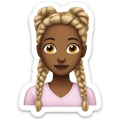 Girl with braids sticker